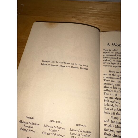 The American Riddle Book Hardcover Book 1927 By Withers Red Cloth Cover Vintage - Picture 10 of 13